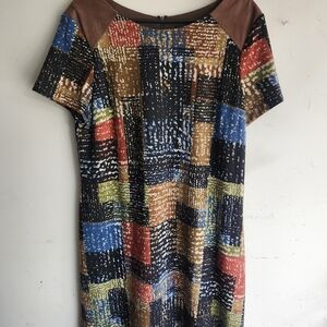 Colorful Patchwork Midi Dress